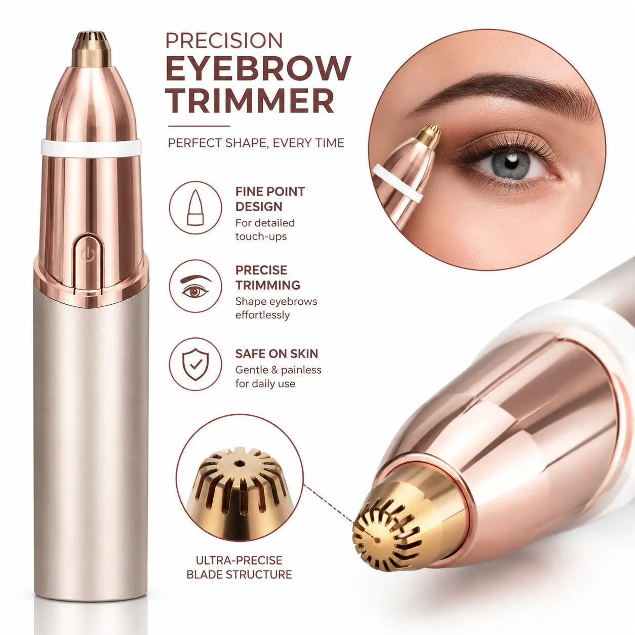 Lumera Brow & Glow™ | 2-in-1 Facial Hair & Eyebrow Trimmer